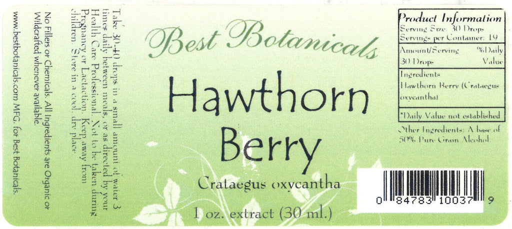 Hawthorn Berry Extract Label