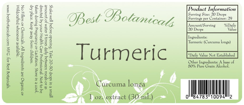 Turmeric Extract Label