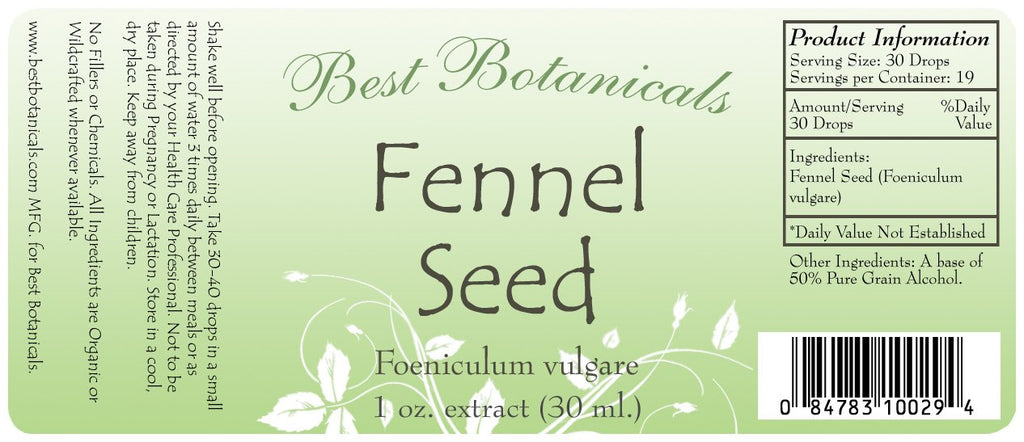 Fennel Seed Extract Label