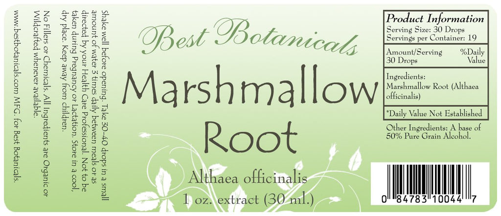 Marshmallow Root Extract Label