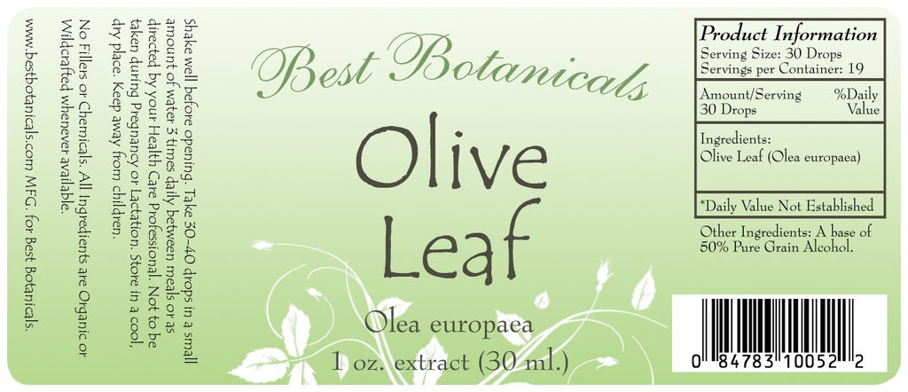 Olive Leaf Extract Label