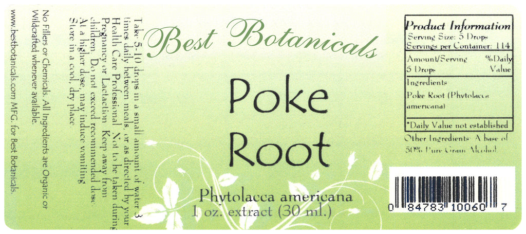 Poke Root Extract Label