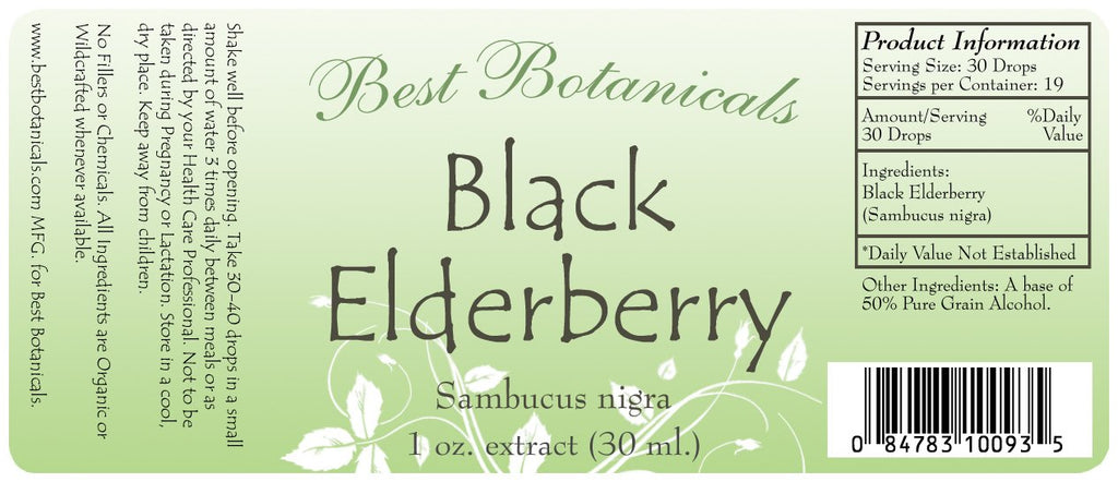 Black Elderberry Extract Label