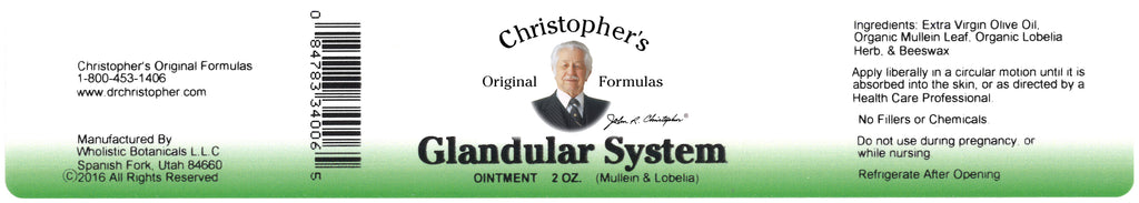 Glandular System Ointment Label