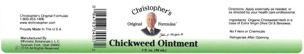 Chickweed Ointment Label