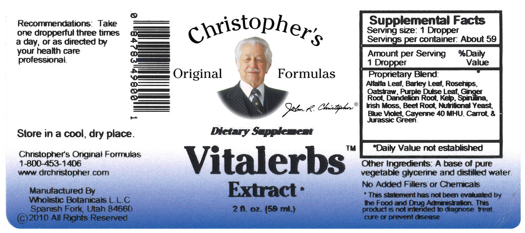Vitalerbs Extract Label