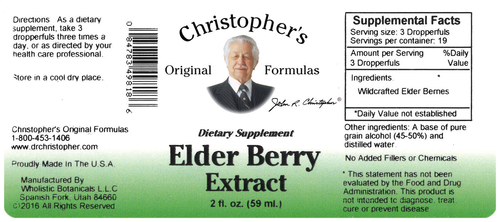 Elder Berry Extract Label