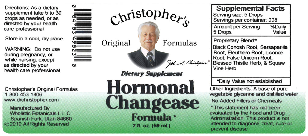 Hormonal Changease Extract Label