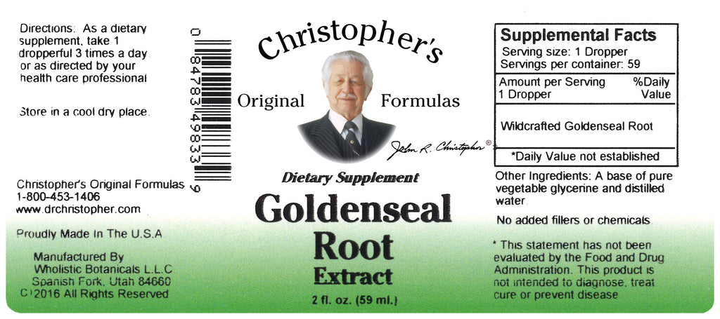 Goldenseal Root Extract Label