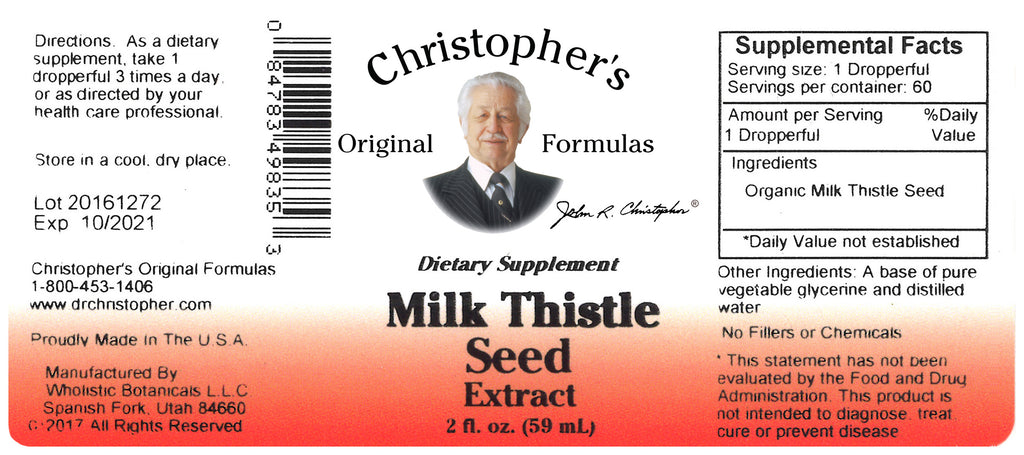 Milk Thistle Seed Extract Label