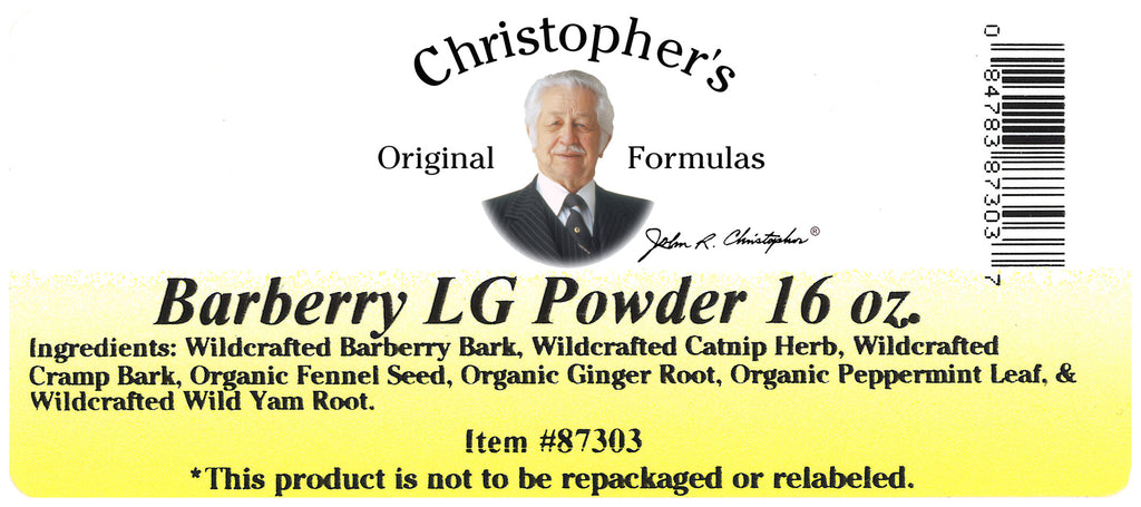 Barberry L.G. Powder Label
