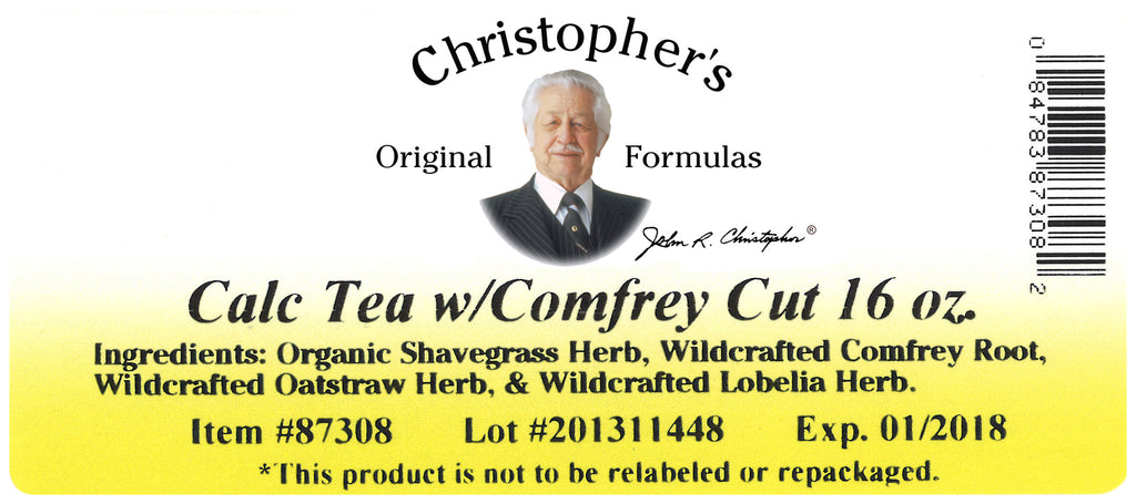 Calc Tea Cut Label