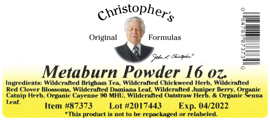 Metaburn Powder Label