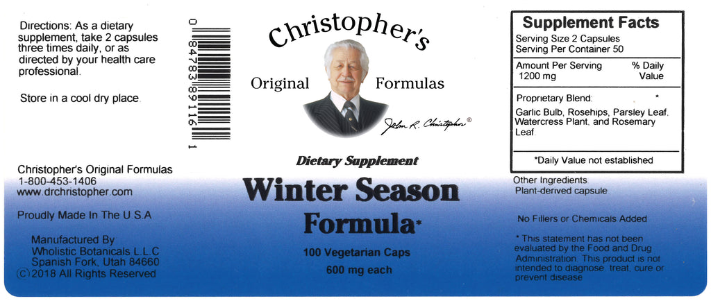 Winter Season Capsule Label