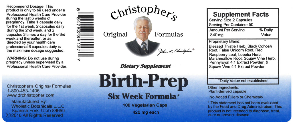 Birth-Prep Capsule Label