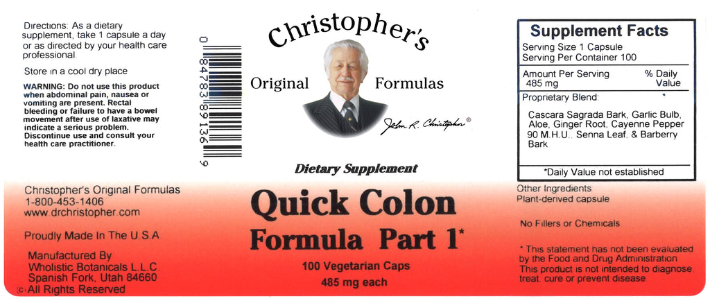 Quick Colon #1 Capsule Label