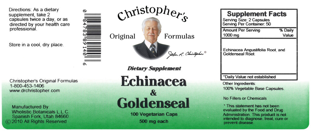 Echinacea & Goldenseal Capsule Label