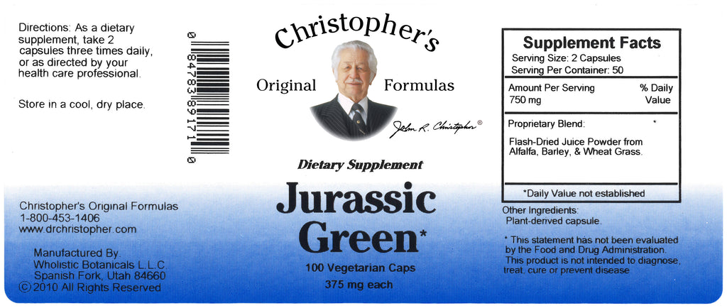 Jurassic Green Capsule Label