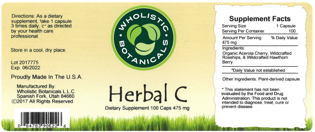 Herbal C Capsule Label