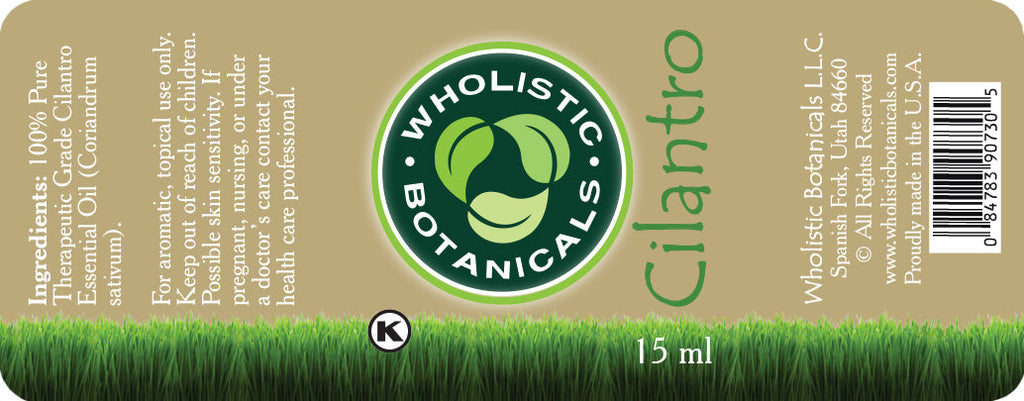 Cilantro Essential Oil Label