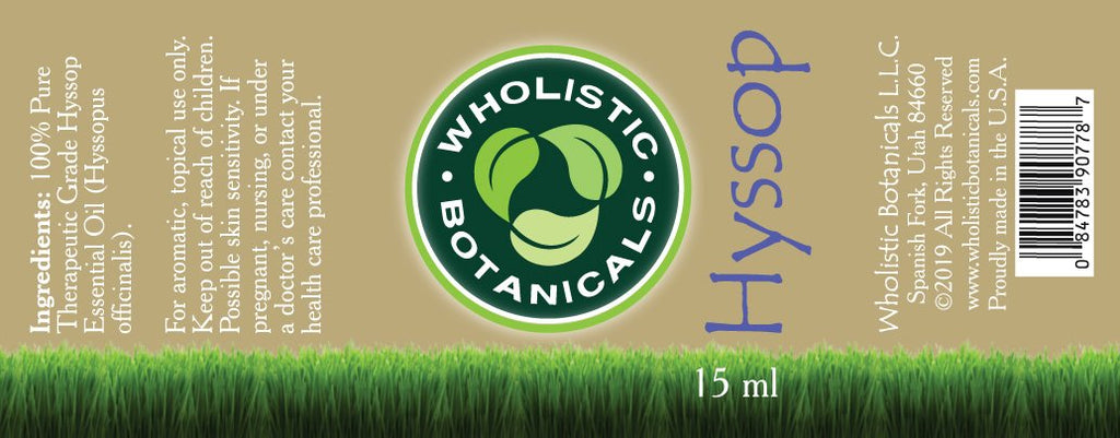Hyssop Essential Oil Label